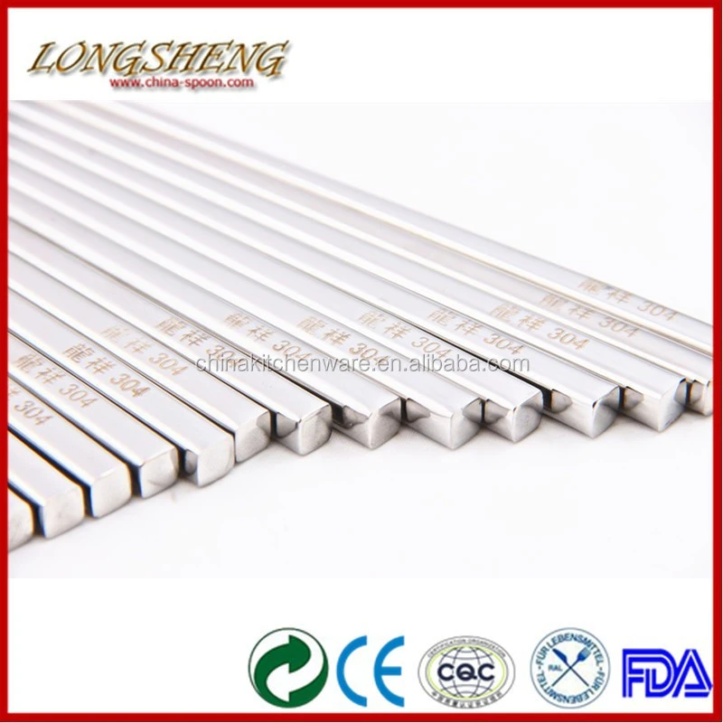 Best Quality 304 SS Chopstick Healthy Silver Stainless Steel Chopstick with Customized Logo