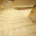 best selling custom staircase design beige marble stairs tiles