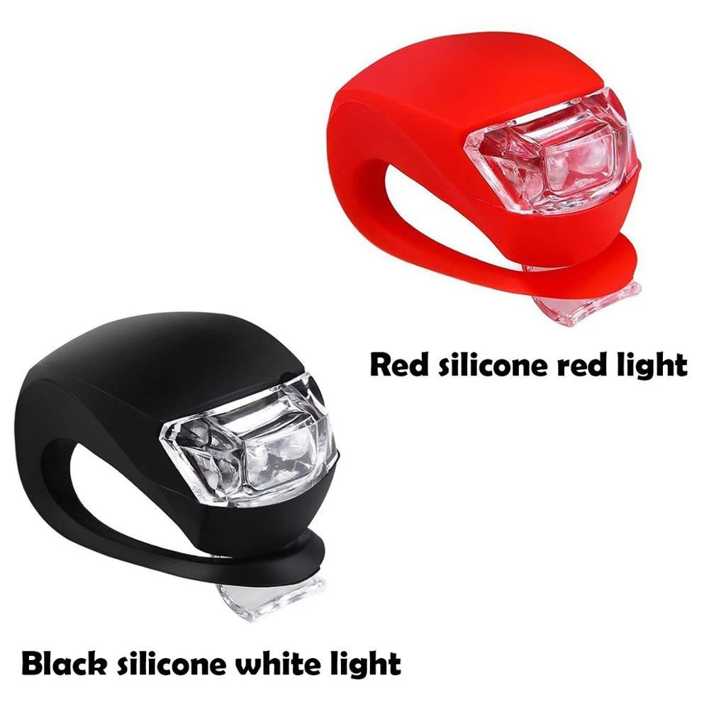 Bicycle Light Front and Rear Silicone LED Bike Light - Bike Headlight and Taillight, Mountain Bike Lights,Batteries Included