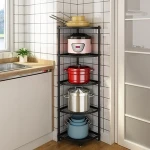 Black 5 Layers Stainless Steel Kitchen Metal Wire Display Storage Racks Multipurpose Shelf Shelves Stands