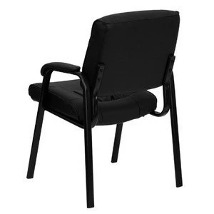 Black Leather Guest/Reception executive Office Chair with Black Frame Finish For Waiting Room Conference Chair