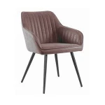 black metal leg PU seat leisure designer dining chair