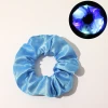Bright Color Led Light Satin Hair Rings Rope Ponytail Holder Light Up Glowing Hair Scrunchies Accessories Led Elastic Hair Bands