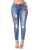 Import Bulk Wholesale 2019 Latest Design Women Fashion Blue High Waist Thin Ripped Women Jeans from China