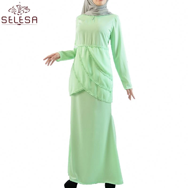 Bulu Tangkis Best Quality Lace Design Batik Cotton Indonesia Malaysia Soft Suit Kebaya Islamic Clothing Plus Size Baju Kurung