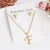 Import C&amp;J Simple 18K Gold Plated 26 Alphabet Jewelry Set Delicate Stainless Steel Letter Necklace from China