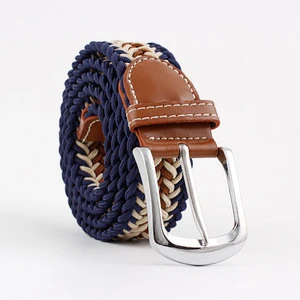 Canvas Elastic Belts Stretch Braided Fabric Belt Weave Pin Buckles Colorful Woven Belts