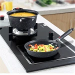 Cast Iron Cookware Set Non Stick  Flying Pan And Soup Pot With Glass Lid