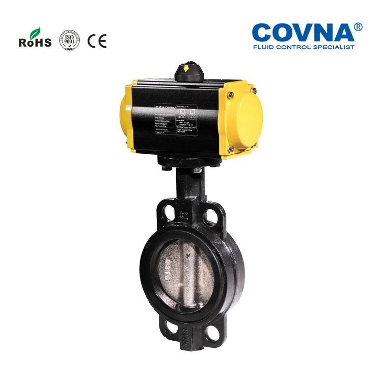Cast Iron Wafer Type Pneumatic Actuated EPDM Butterfly Valve