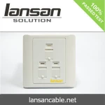 Cat5e Double Socket RJ45 Ethernet Face Plate in telecom part 2 ports 3 ports and 4 ports network cable face plate