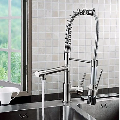 CE approved high quality 3-way brass spring loaded led kitchen sink mixer tap faucets
