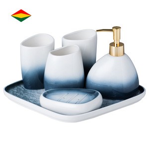 Ceramic Bathroom Accessory with Marble Effect