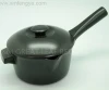 Ceramic Casserole With Long Handle Direct Fire Saucepan With Mouth Black Coating Cookware