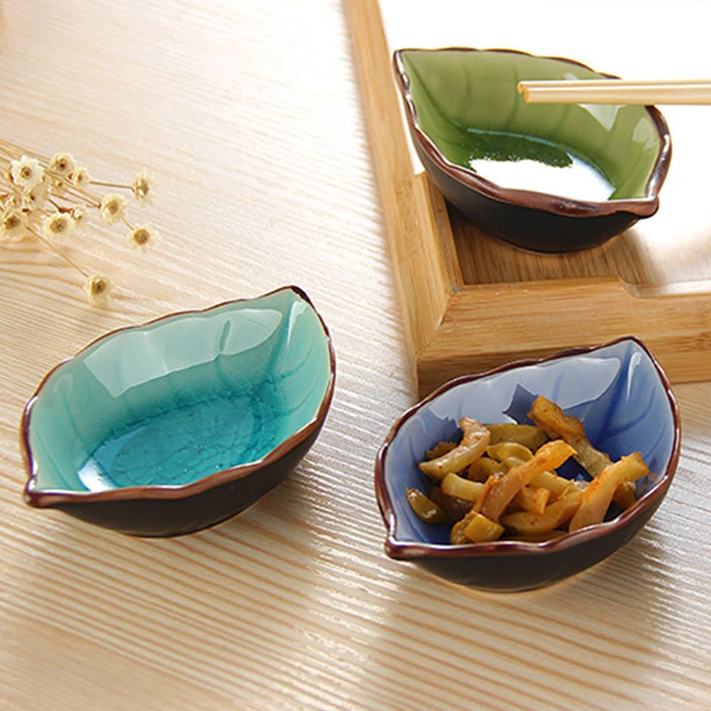 Ceramic Leaf Chinese-style Gravy Boats Sauce Dish Ceramic Tableware Kitchen Restaurant Multi-purpose Sauce Dish