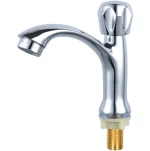 Cheap Brass basin faucet deck mount single handle chromed cold water tap