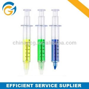 China Supplier Colored Ink Syringe Highlighter