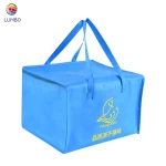 China Supplier custom print waterproof non woven custom logo large picnic aluminium foil thermal ice insulated lunch cooler bag