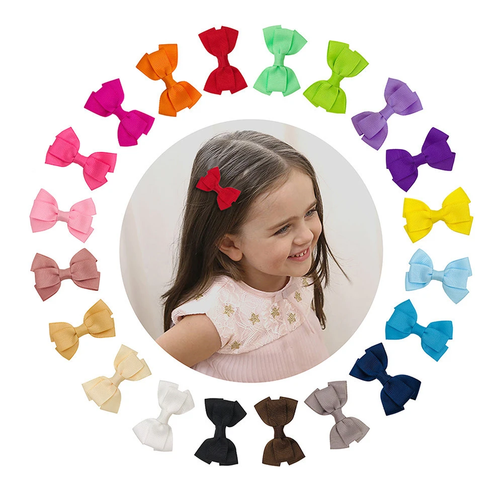 China Top Factory Cute Baby Girls Bows Hairgrips Fully Lined Alligator Hair Clip Accessories