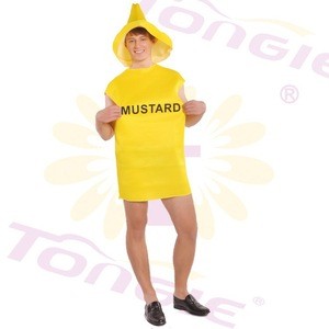 China wholesale Letters MUSTARD costume funny Adult Carnival costumes for man