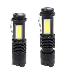 Chinese led flashlight mini, New design zoomable led flashlights Aluminum rechargeable led flashlight waterproof with case