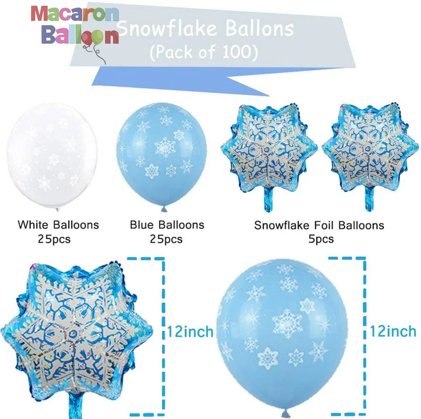 Christmas Snowflake Balloons Winter Wonderland Party Decorations Holiday Frozen Theme Baby Shower Birthday Supplies  KK782