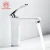 Import Chrome Handle Faucet White Bathroom Basin Mixer Tap Sink Taps Solid Brass Faucet from China