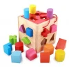 Classic eco-friendlyshape sorter wooden baby activity cube toy