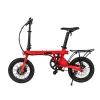 Classic red folding portable electric bike with hidden battery