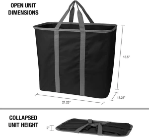 Collapsible Laundry Basket Large Foldable Clothes Hamper Bag