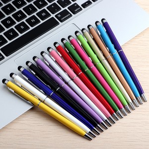 Colorful metal ballpoint writing screen touch stylus pen for tablet and smart phone