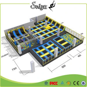 commercial trampolines park with many games like ninja course newest trampoline park
