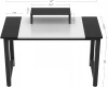 Computer Office Small Desk 47",, Modern Simple Style PC Desk with Splice Board, Color White + Black