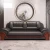 Import Contemporary Office Sofa Wooden Base Black Leather Conference Sofa from China