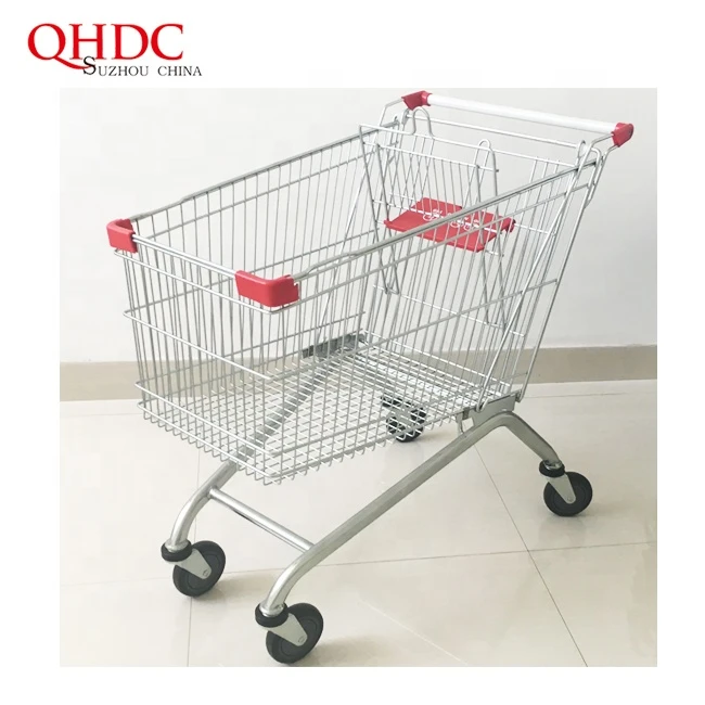 Convenience Store Trolley Shop 4 Inch PU Caster Supermarket Grocery Shopping Carts Trolley European Shopping Trolley