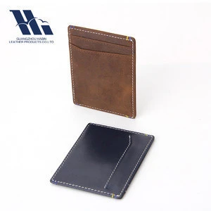 Crazy Horse Leather Wallet for Men Vintage Mens Wallet Male Business Card Holder Pocket Purse