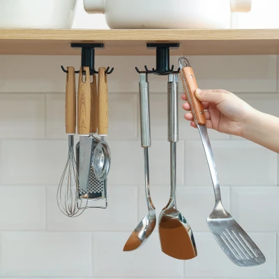 Creative new cabinets upside down 6 claws can be rotated 360 degrees hook kitchen and bathroom ceiling wall hanging hook