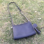 Crossbody Tassel Scalloped Shoulder Bag Black Navy Handmade Mini Women Clutch Bag With Tassel and Blanks Disk DOM106450