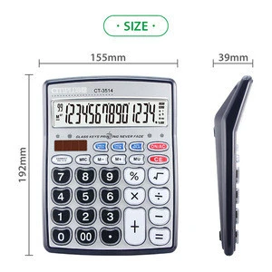 CT-3514 Beautiful Shape Calculator with 14 Digits LCD Display Check&amp;correct for Office