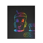 Custom Black Silver foiled scratch painting in DIY card