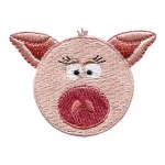 Custom Cheap Pink Series Cute Pig Embroidery Iron On Children Clothing