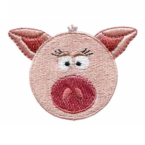 Custom Cheap Pink Series Cute Pig Embroidery Iron On Children Clothing