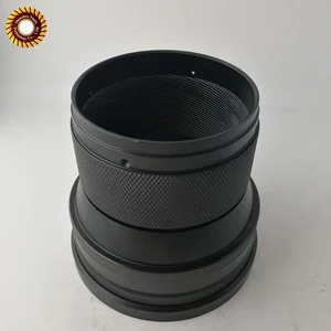Custom CNC Machining Knurling,Black Color Anodize,Sandblasted Aluminum Machining-Optical Lens