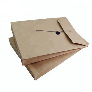 Custom design recycle t shirt kraft paper envelope with string