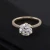 Import Custom Fashion Jewellery 14K Solid Yellow Gold Ring with 7.5mm Round Moissanite for Women Engagement Gold Jewelry from China