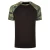 Import custom mens clothing camo printing raglan sleeve slim fit black t shirt from China