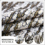 Custom oem Cheap 100% polyester stripe winter slub metallic tweed fabric