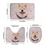 Custom Photo Printed Dog Antislip Bathroom Mat Absorbent Bath Mats Washroom Mat Set 3 Pieces