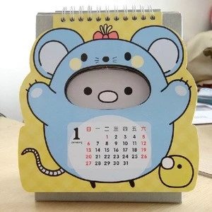 Custom printing Animal shape monthly calendar in desk calendar