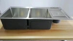 Custom Size Multifunction Handmade Double Stainless Steel Kitchen Sink With Waste Bin