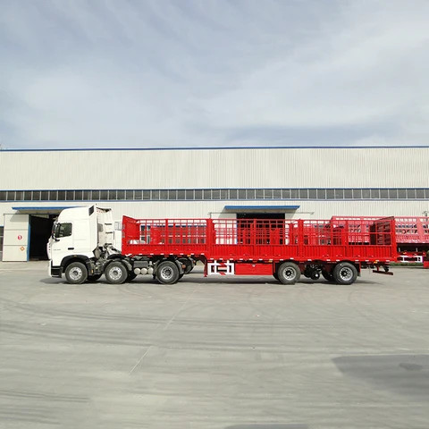 Customized 3 Axle Cargo Container Transportation Stake Fence Semi Trailer